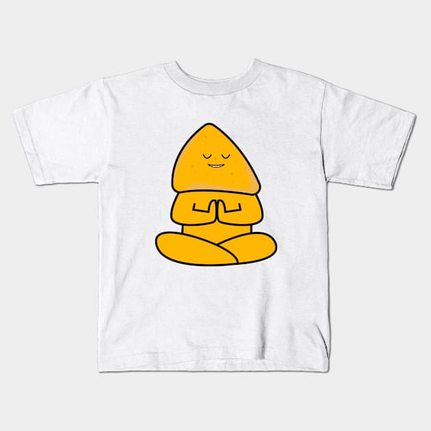 International yoga day with cute nachos character Kids T-Shirt by Bekis